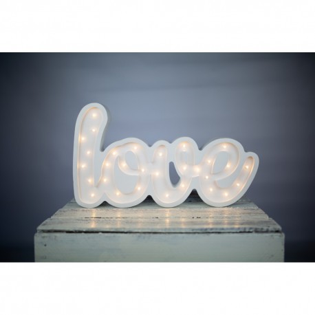 Lampa Lights My Love - Napis Love biały