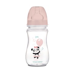 Butelka szerokootworowa antykolkowa 240ml EasyStart Newborn Baby Canpol 35/221 różowa - panda