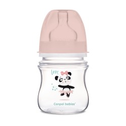 Butelka szerokootworowa antykolkowa 120ml EasyStart Newborn Baby Canpol 35/220 różowa - panda