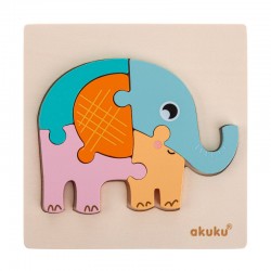 Akuku Puzzle drewniane Słoń A0600