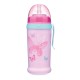 Canpol babies Bidon niekapek z rurką silikonową 350ml BUTTERFLY różowy 56/515_pin