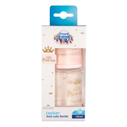 Canpol babies Butelka szeroka antykolkowa 120ml PP EasyStart ROYAL BABY różowa 35/233_pin