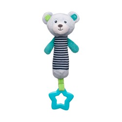 Canpol babies Pluszowa zabawka z piszczkiem i gryzakiem 0+ BEARS szara 68/055_grey