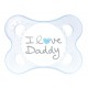 Smoczek 2-6m MAM Love & Affection I Love Daddy blue